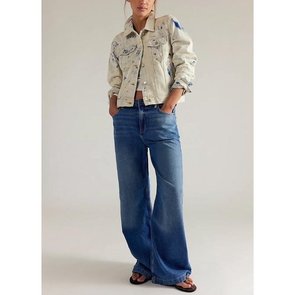 Free People Medium Blue Wide Leg Jeans